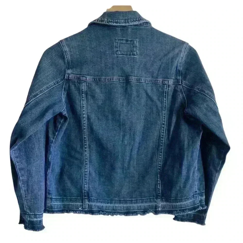JUDY BLUE Destroyed/Distressed Denim Jacket - Picture 4 of 10